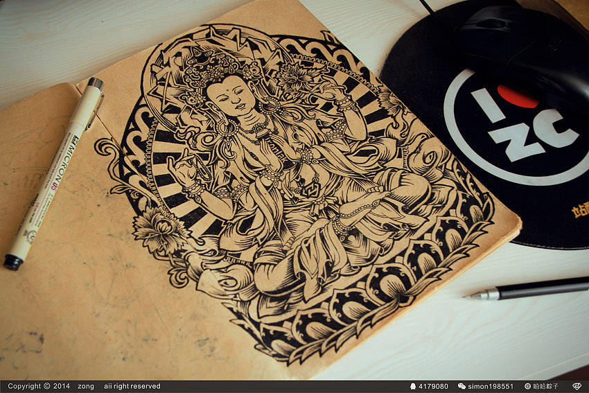 四臂观音（图ZMjE1NzYxNTY=） - 新锐潮流插画 - 站酷设计师嘻哈粽子原创素材 - 站酷ZCOOL