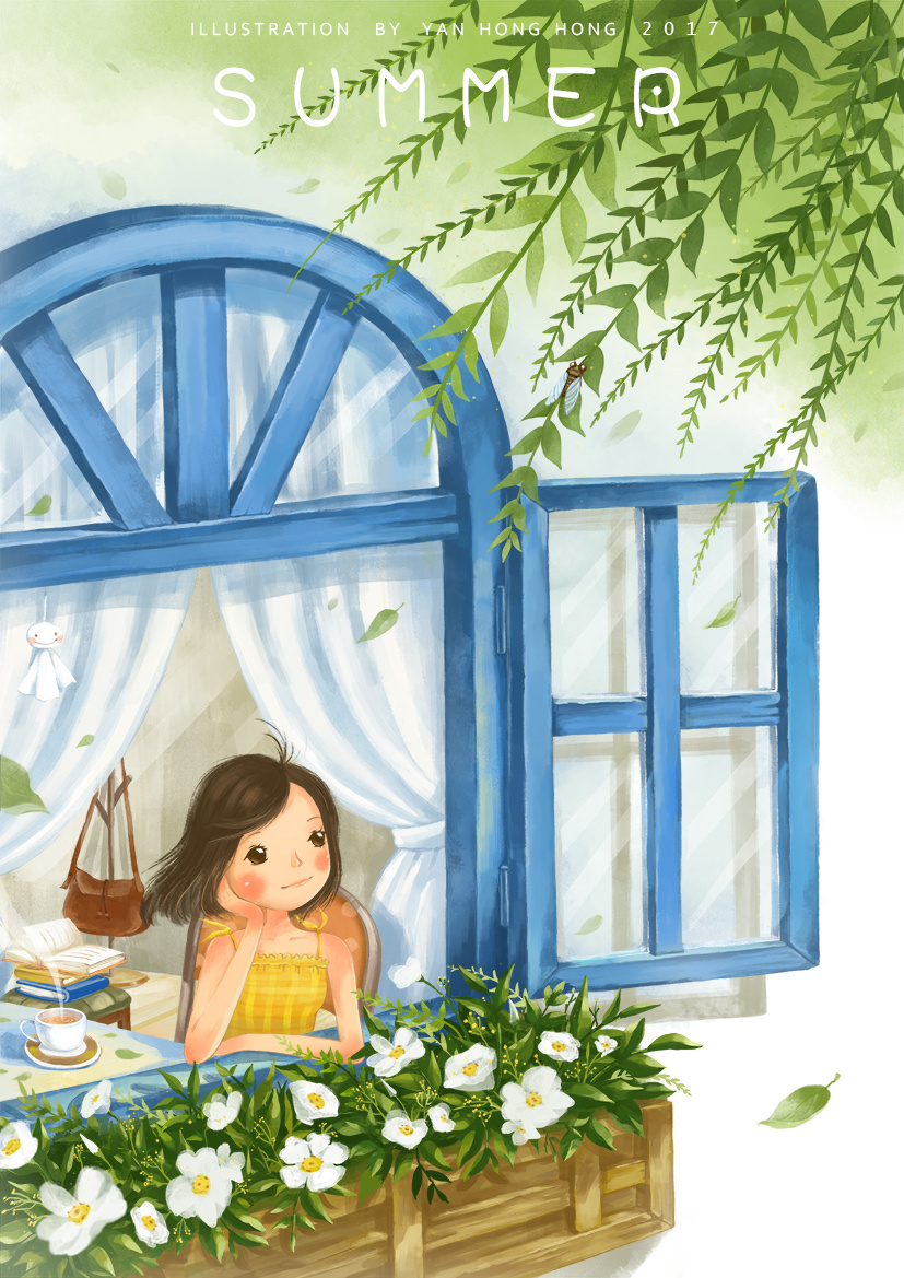 窗台|插画|商业插画|颜叶红红 - 原创作品 - 站酷 (zcool)
