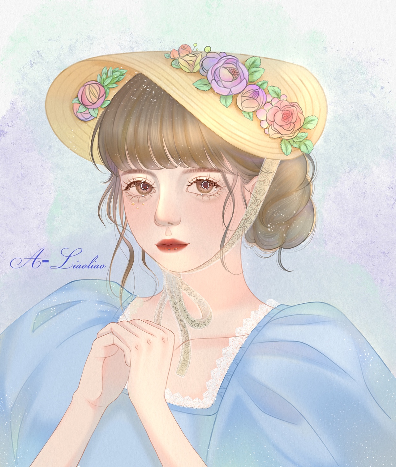 板绘少女插画头像