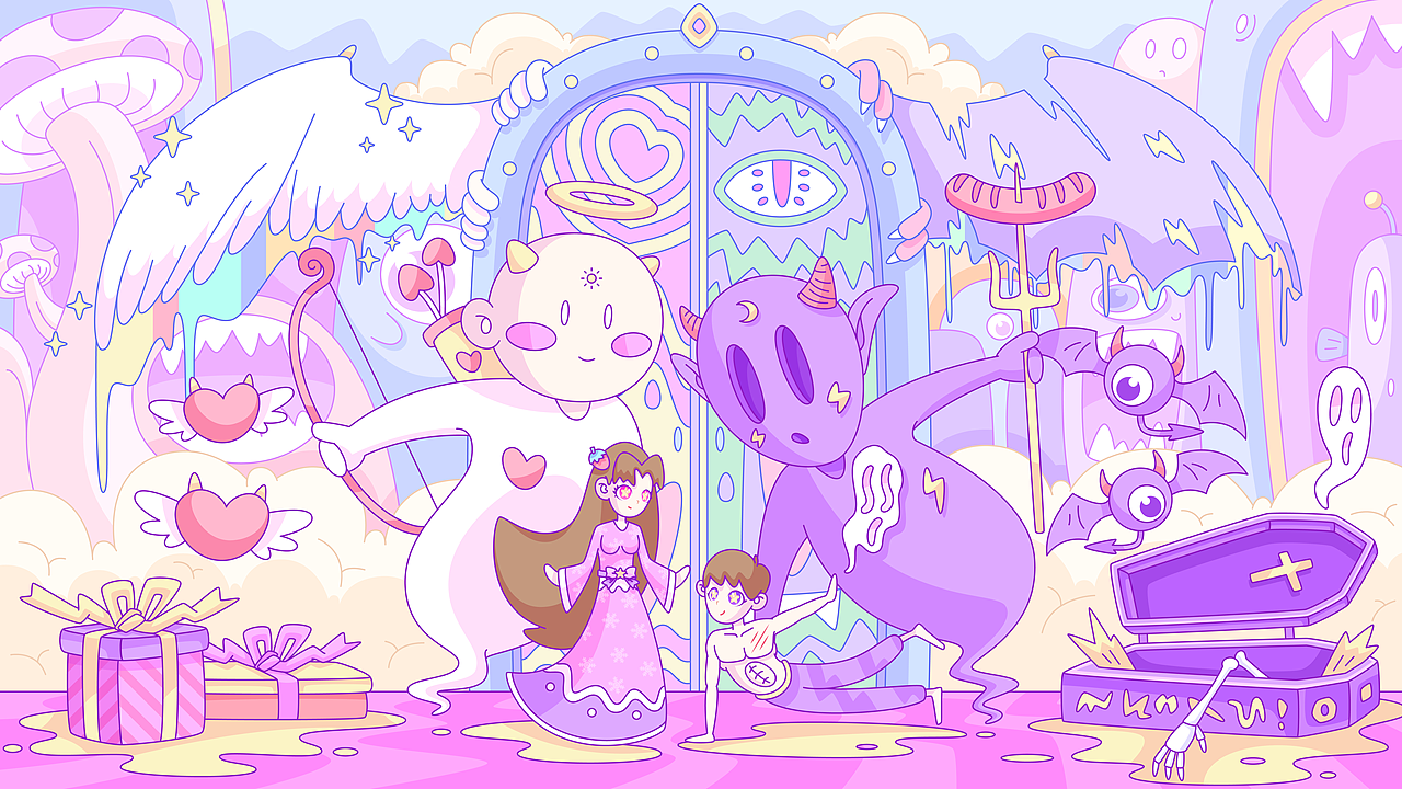 【2022年度插画总结】（图ZMzI4OTIwMzY4） - 新锐潮流插画 - 站酷设计师PinkSnowwing原创素材 - 站酷ZCOOL