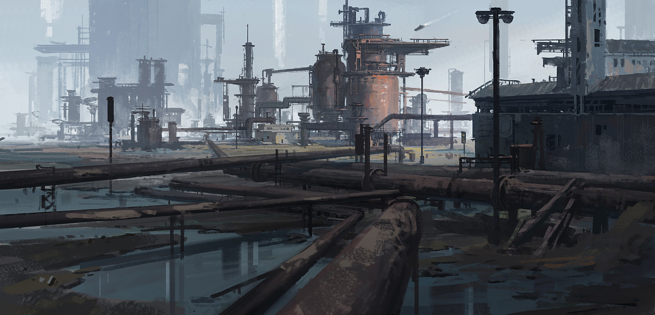 旧图新作/废土场景|插画|概念设定|一路往北 - 原创作品 - 站酷