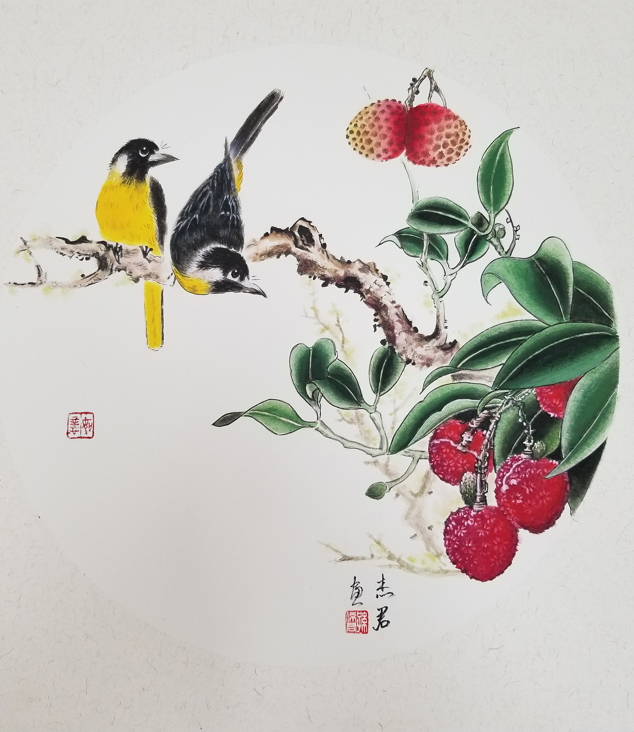 国画花鸟《荔枝》|纯艺术|绘画|孙杰君 - 原创作品 - 站酷 (zcool)