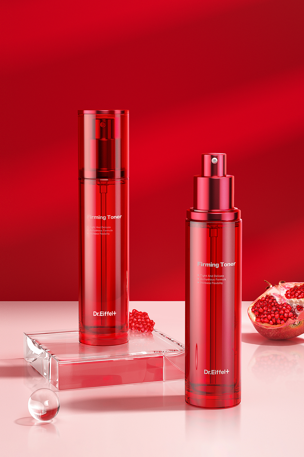 化妆品红石榴系列产品建模渲染合集