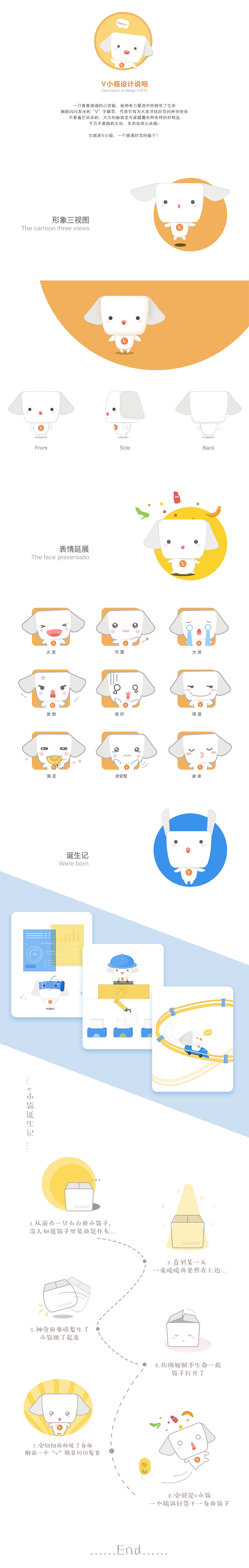 “微小店”吉祥物设计——V小箱（图ZNTIzNjYzMjg=） - IP形象 - 站酷设计师艳艳艳子子子原创素材 - 站酷ZCOOL