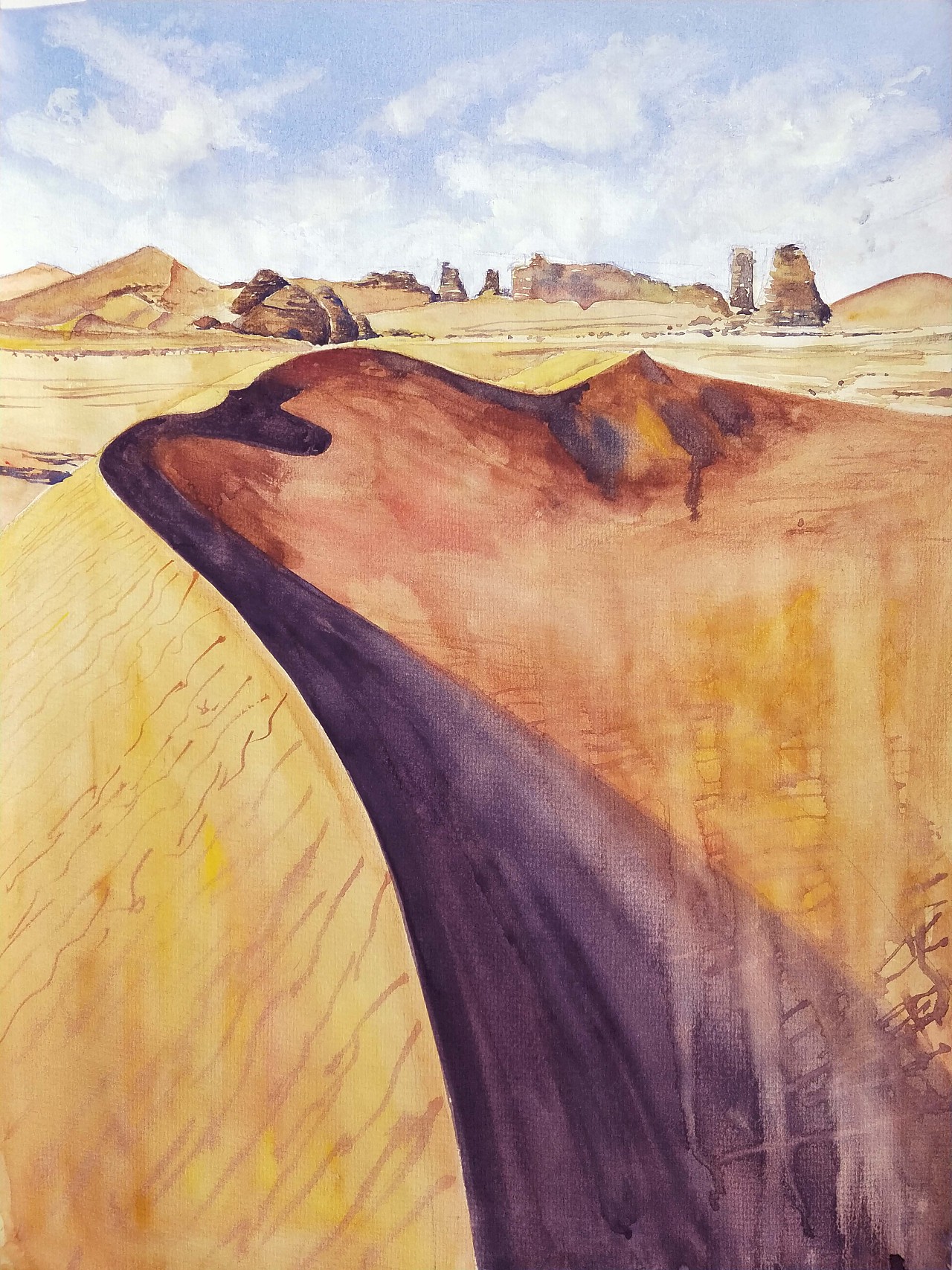 沙漠绘画作品图片
