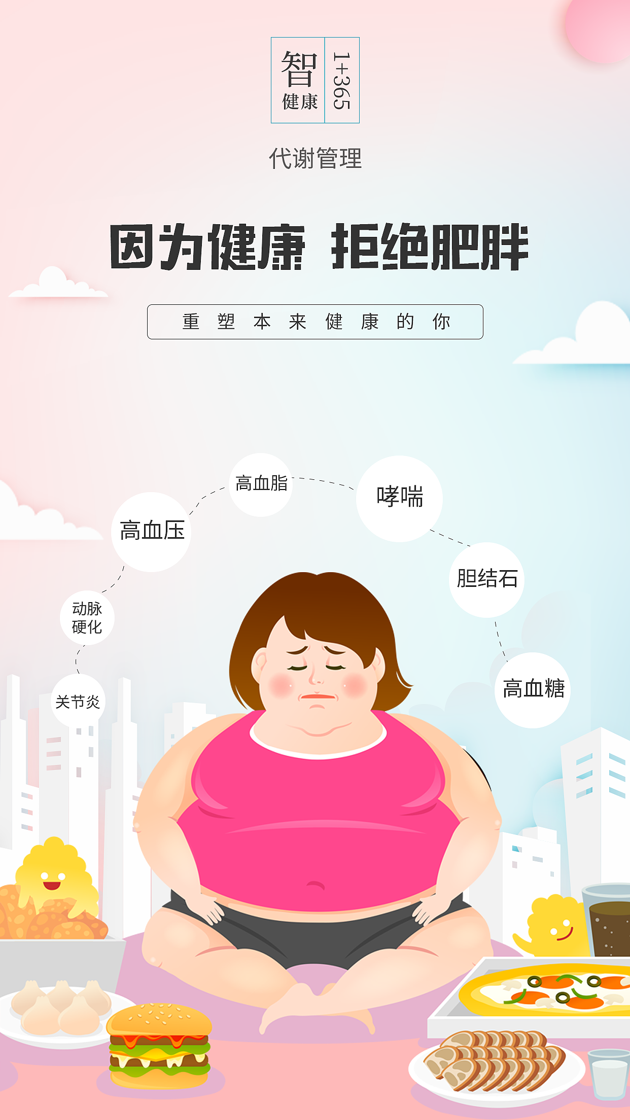 肥胖的疾病宣传图