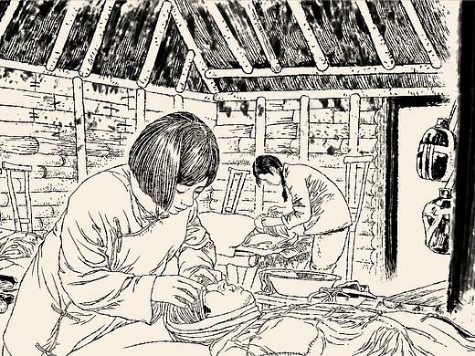 写实插画，老连环画 军事插画 场景速写 人物速写 党建