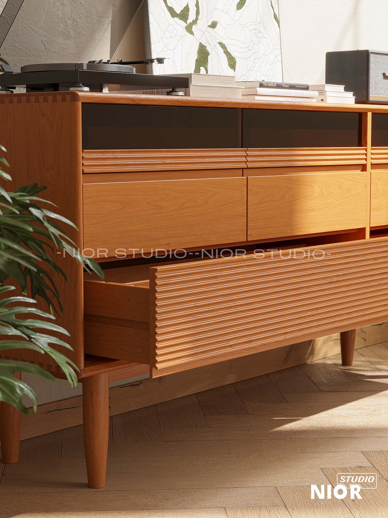实木斗柜渲染（图ZMzM2MzQ0NzA0） - 家装设计 - 站酷设计师Noir黑色视觉原创素材 - 站酷ZCOOL