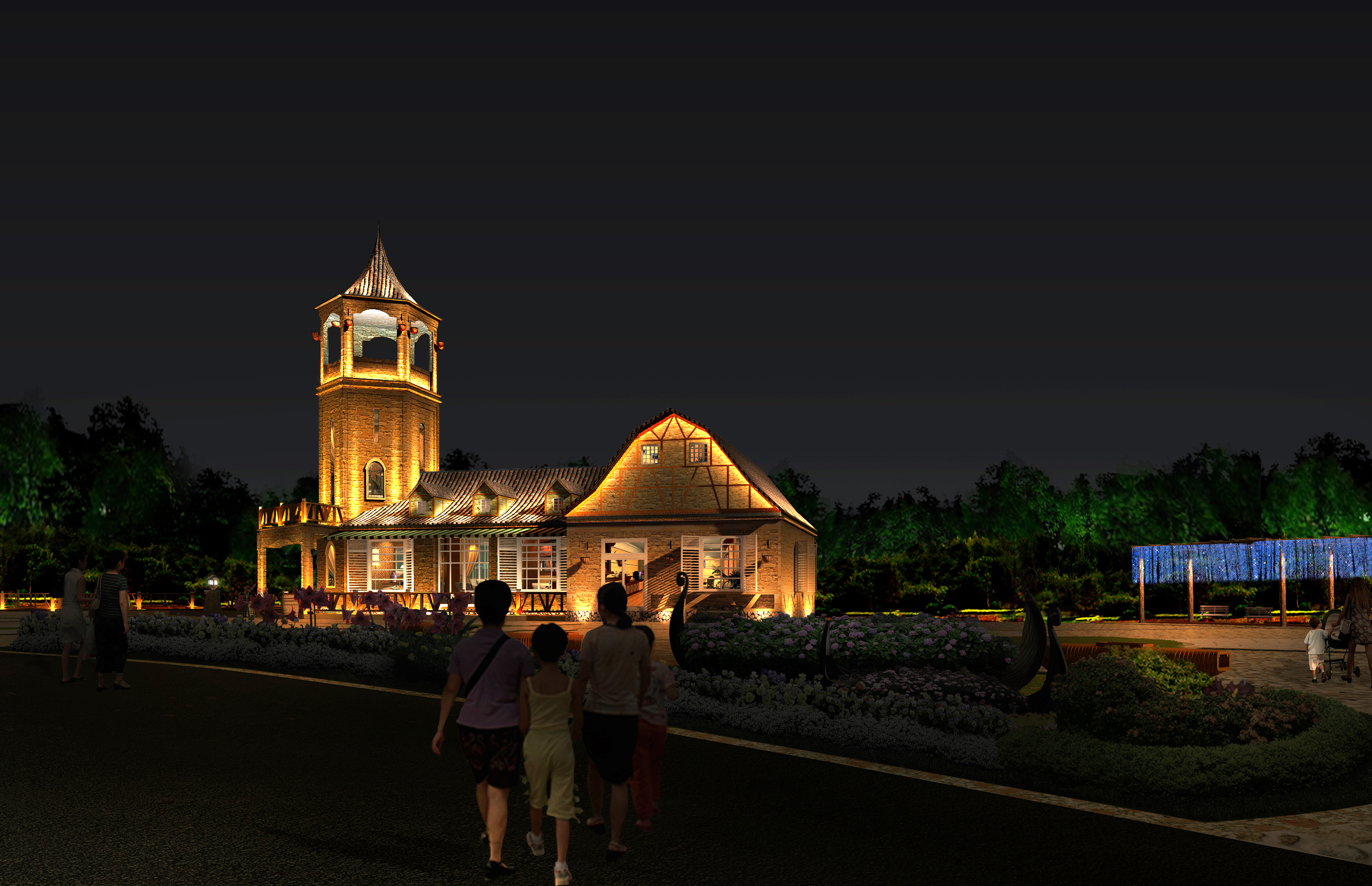 景区小广场亮化