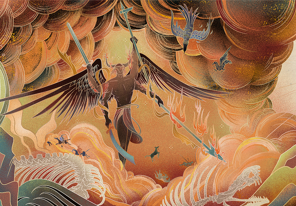 上古神话《蚩尤》长卷插画（图ZMjMzNDAwODY4） - 绘本 - 站酷设计师呱呱_原创素材 - 站酷ZCOOL