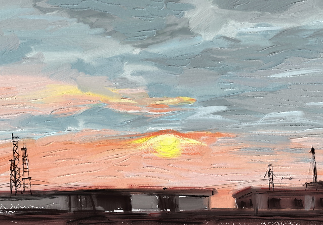 The clouds at sunset 夕阳下的云彩 水彩加作画过程|纯艺术|水彩|可达凤Freya - 原创作品 - 站酷 (ZCOOL)