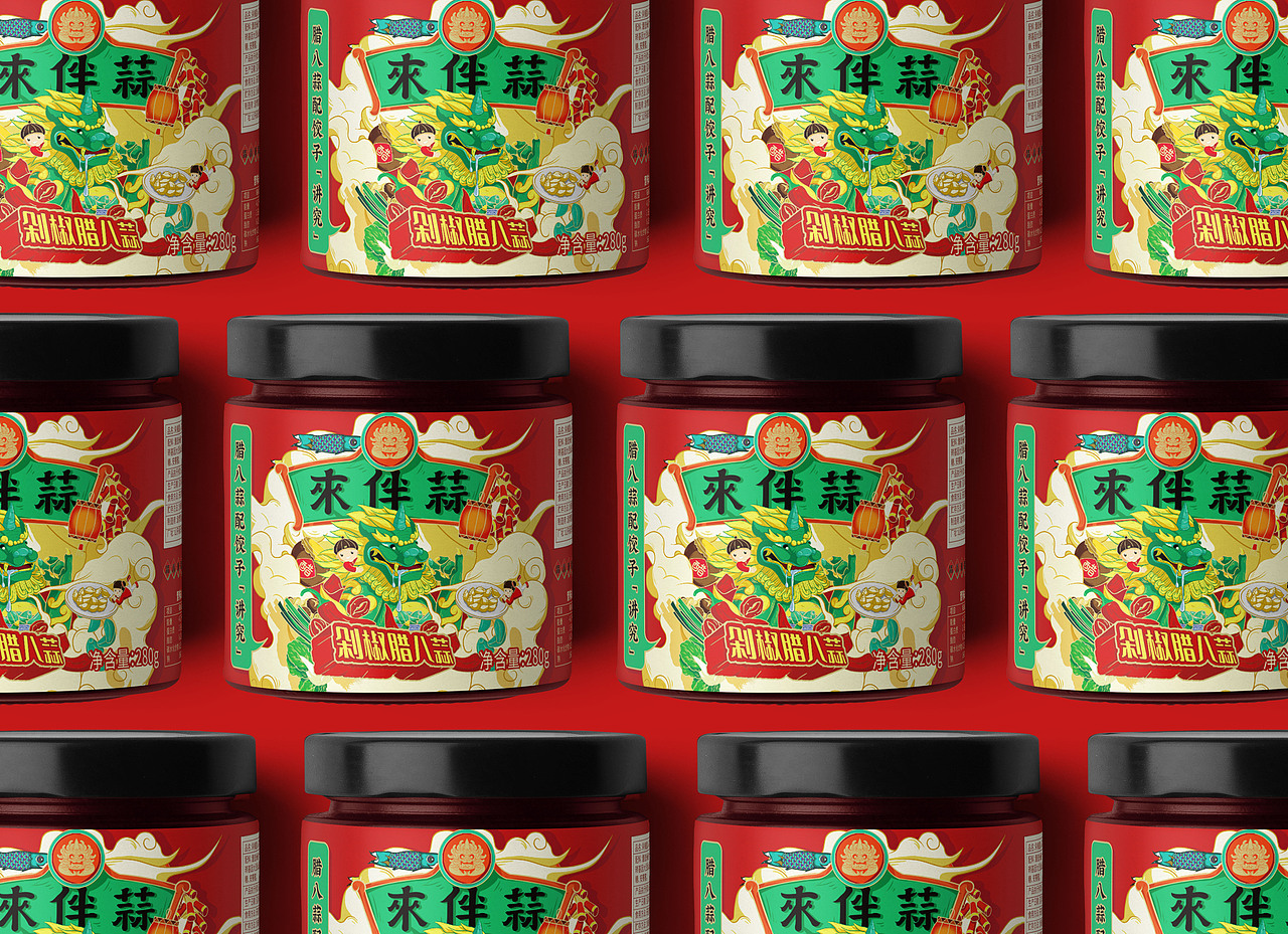 来伴蒜国潮风包装设计（图ZMjM4OTIwNzE2） - 包装 - 站酷设计师朝鹿文化品牌设计原创素材 - 站酷ZCOOL