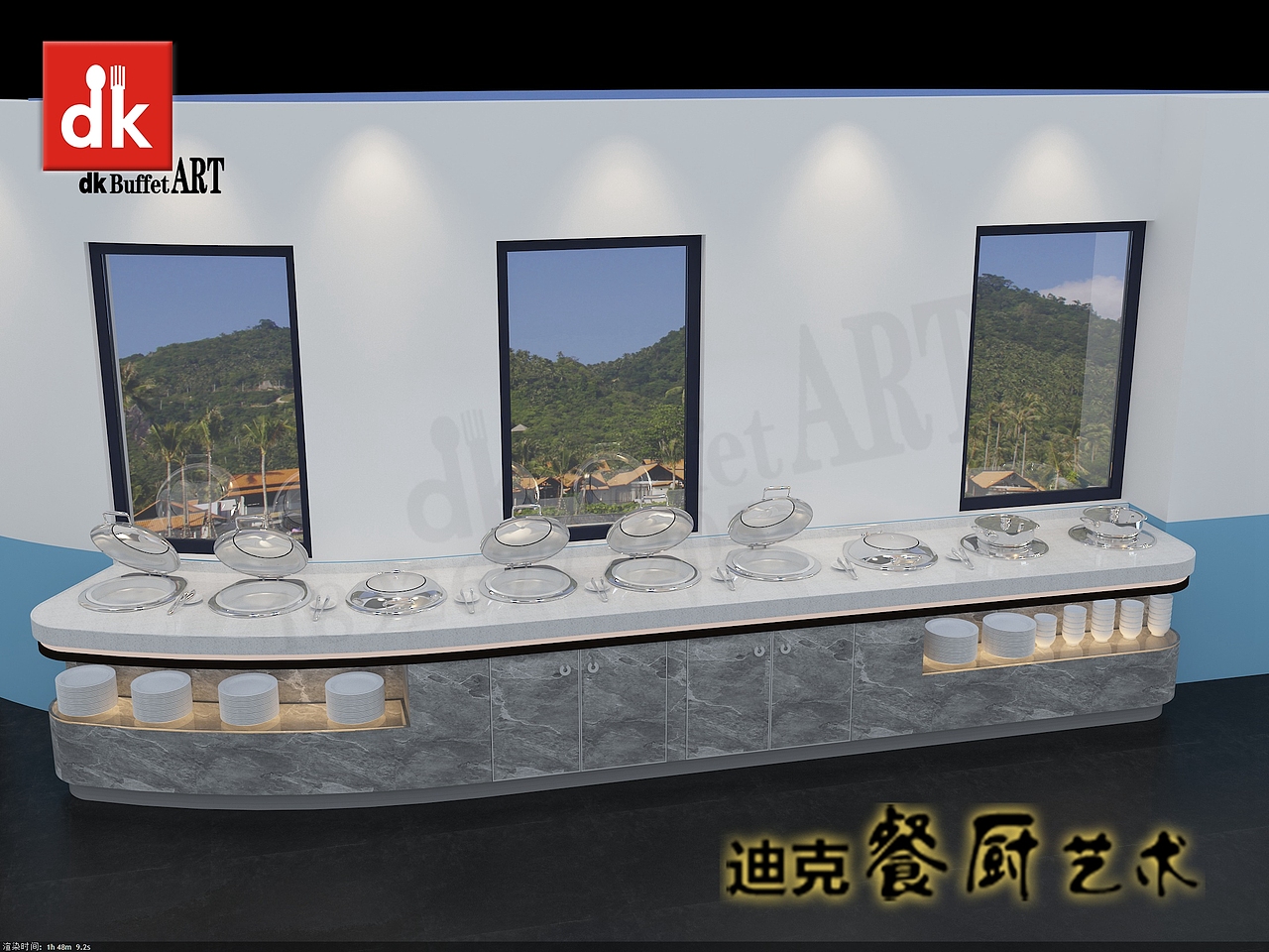 专业定制高端自助餐台生产商 酒店宴会移动布菲车
