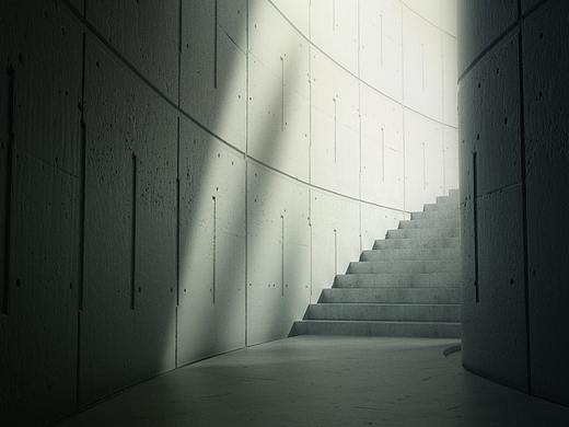 Concrete promenade and stairs