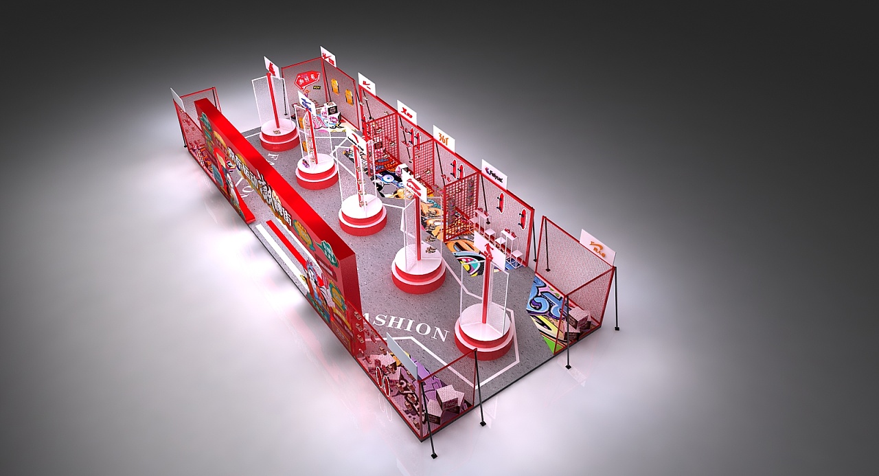 国潮路演快闪京东潮牌街|三维|场景|设计智库 - 原创作品 - 站酷