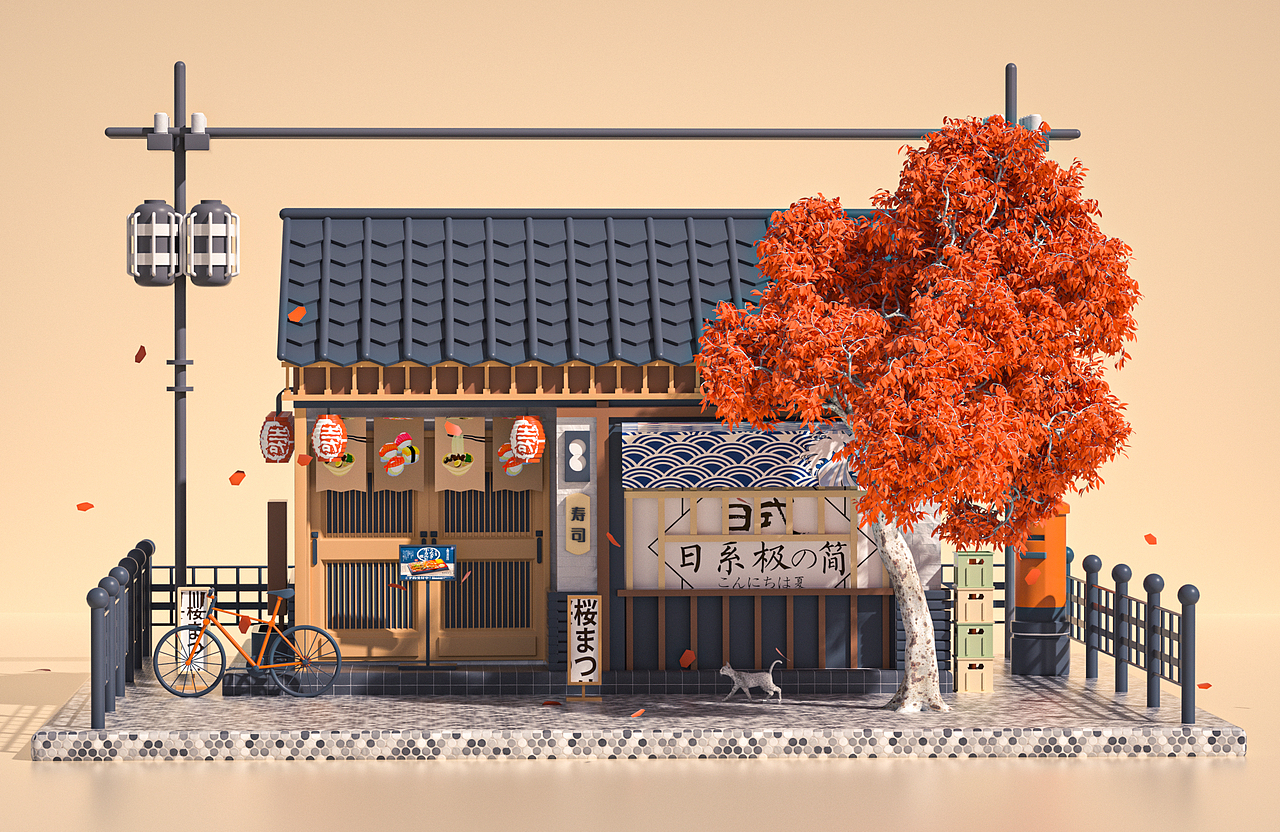 c4d场景建模（图ZMjcxMDgwMjEy） - 场景 - 站酷设计师是落木哇原创素材 - 站酷ZCOOL