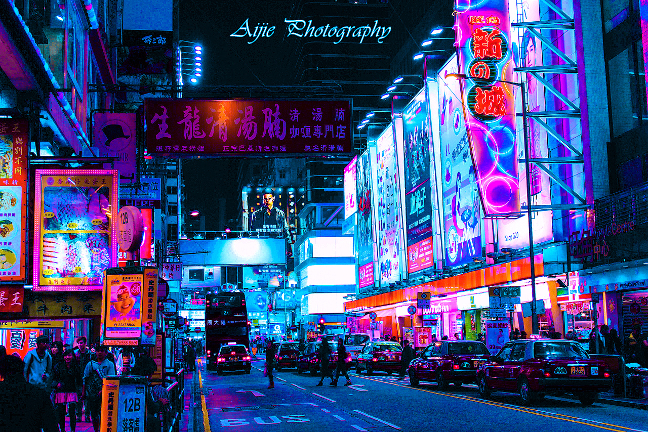 赛博朋克风-ps调色