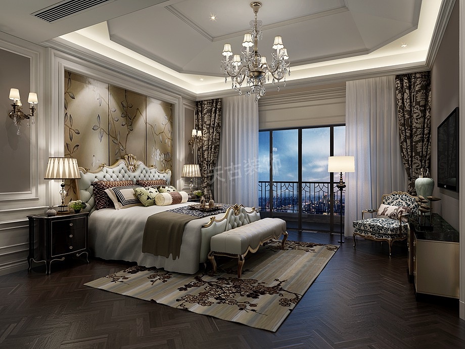 龙湖江与城联排装修,天琅别墅设计,法式金典别墅设计图