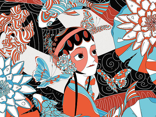 《游梦记》牡丹亭系列插画（个人主页-ZNTI5NTc4ODQ=） - 创作习作 - 站酷设计师WENQI文奇原创素材 - 站酷ZCOOL