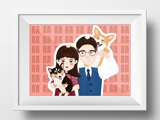 【儿插插画】【商业插画】原创喜庆结婚照创作