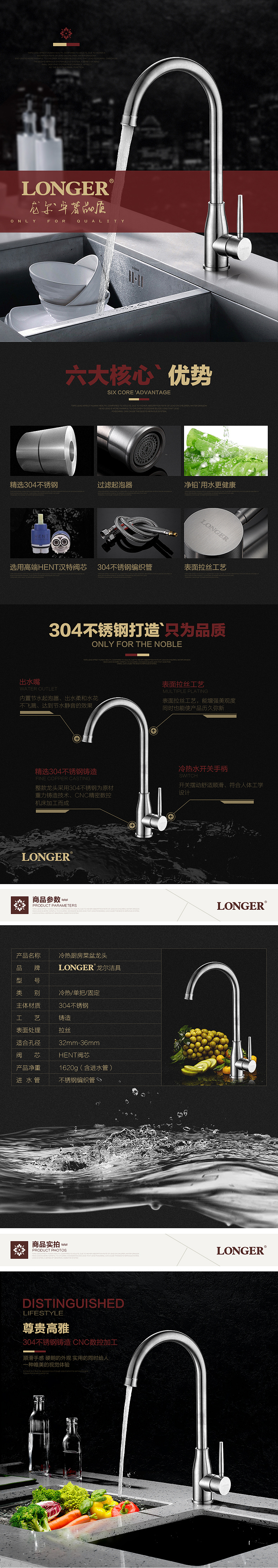 龙尔洁具304不锈钢水龙头详情页设计（图ZNjQ4OTMzMTI=） - 电商 - 站酷设计师淘谷视觉原创素材 - 站酷ZCOOL