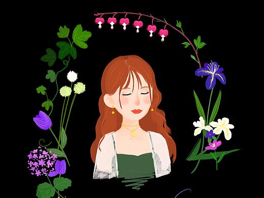女孩与花卉（个人主页-ZMzA5NTY0NTY=） - 创作习作 - 站酷设计师FayeA费啊原创素材 - 站酷ZCOOL