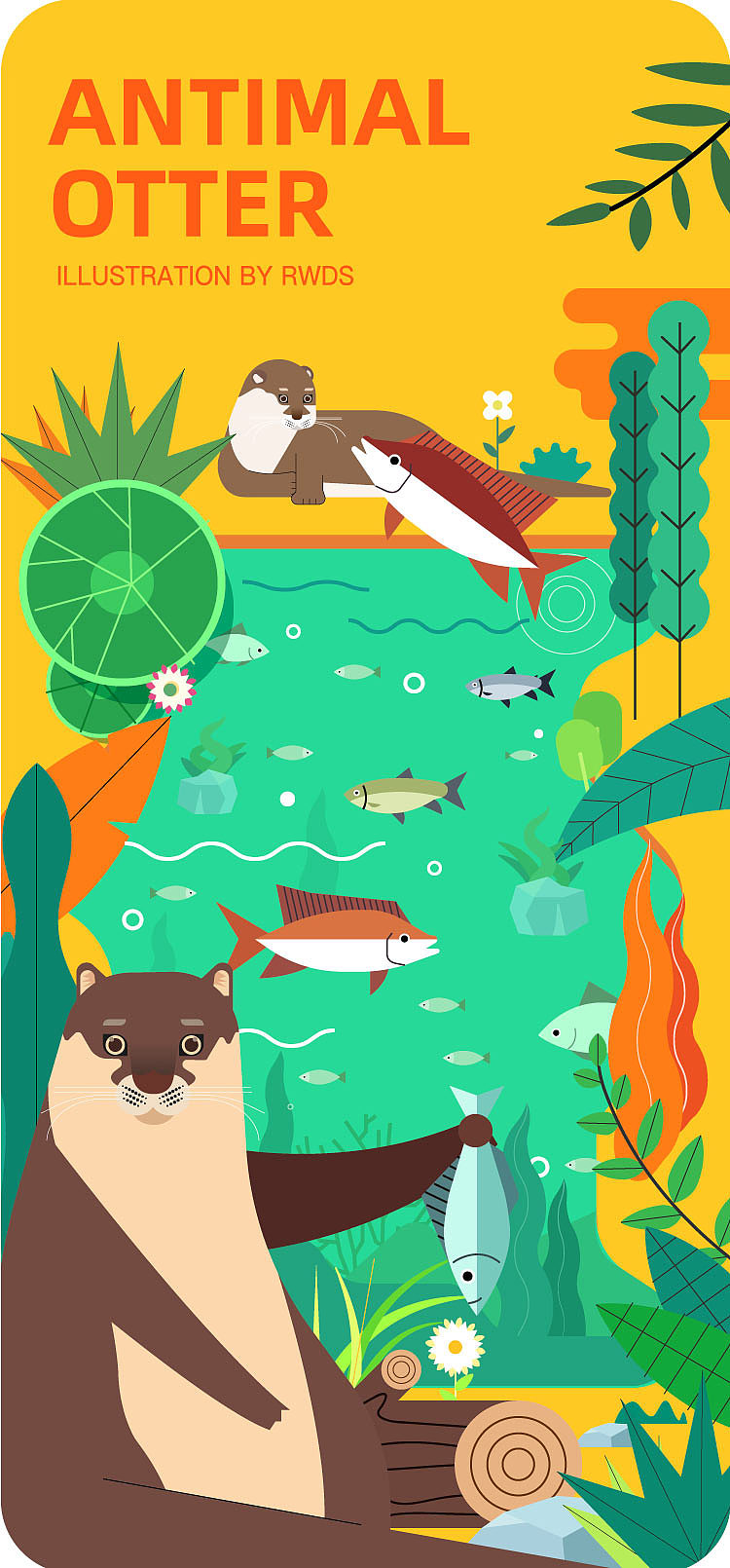 水獭乐园-插画练习（图ZMjYwNTY2MzM2） - 创作习作 - 站酷设计师笨小呆啊原创素材 - 站酷ZCOOL