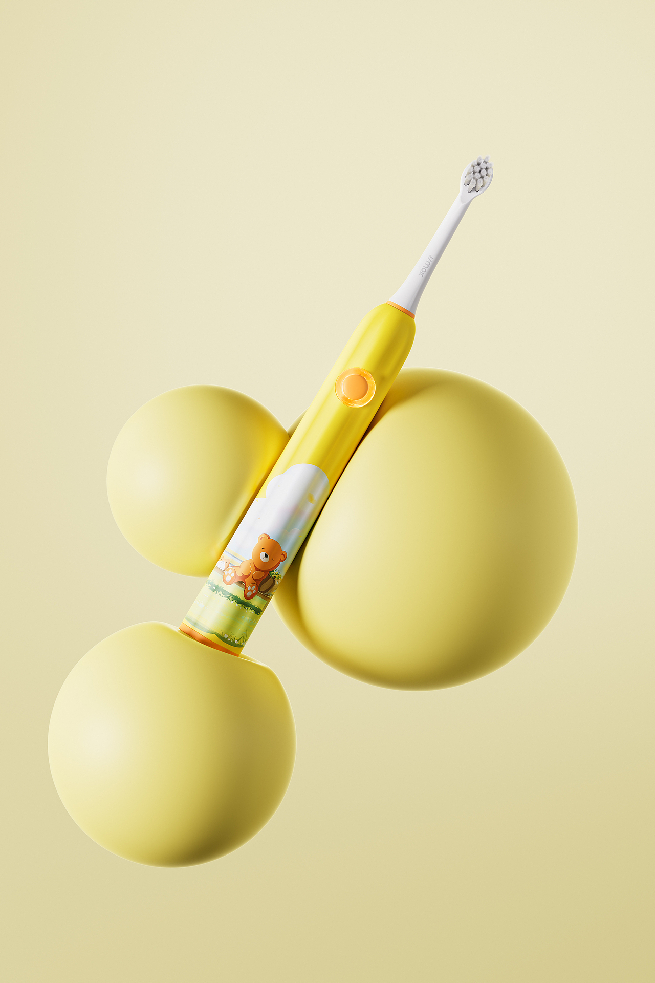 JIMOK大眼睛儿童电动牙刷 | 产品渲染（图ZMzY5NjcwMzI0） - 产品 - 站酷设计师xxxjacky原创素材 - 站酷ZCOOL