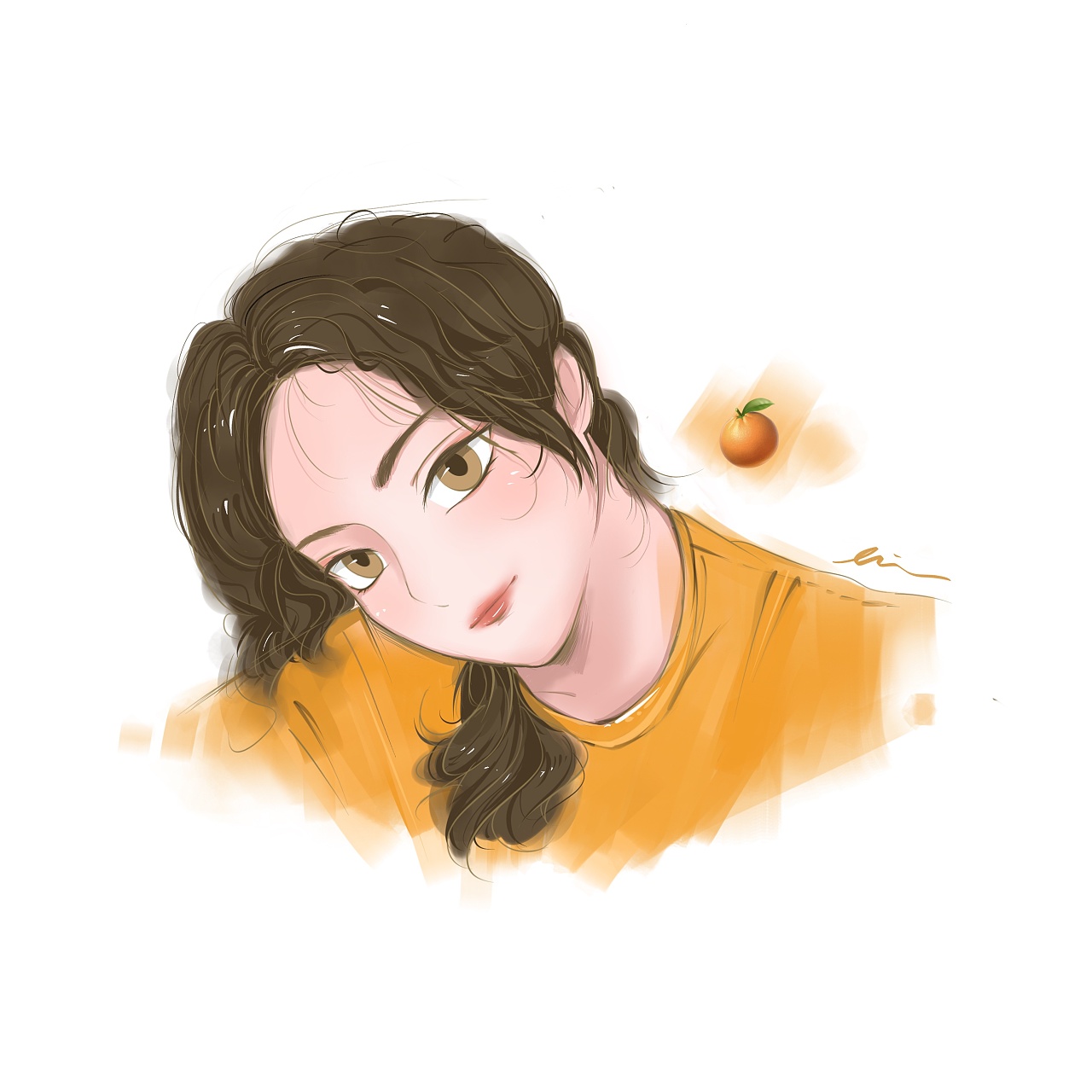 手绘人物头像插画