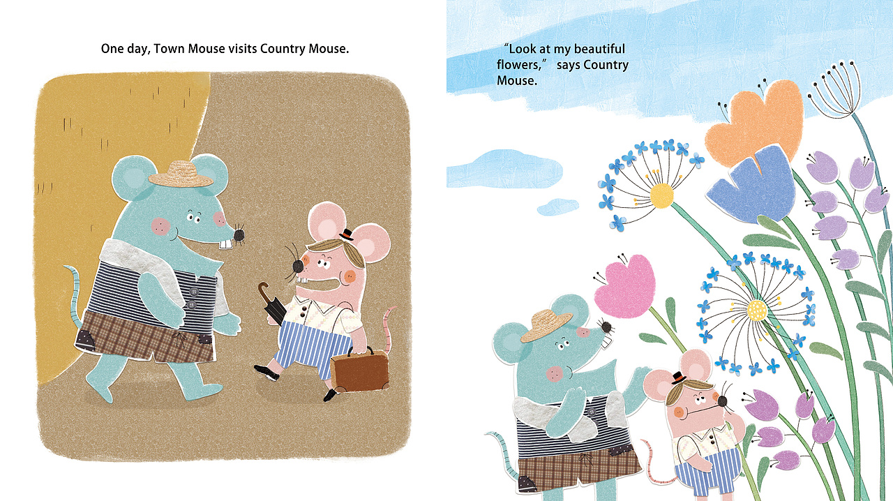 英语绘本town mouse and country mouse《田鼠与家鼠》