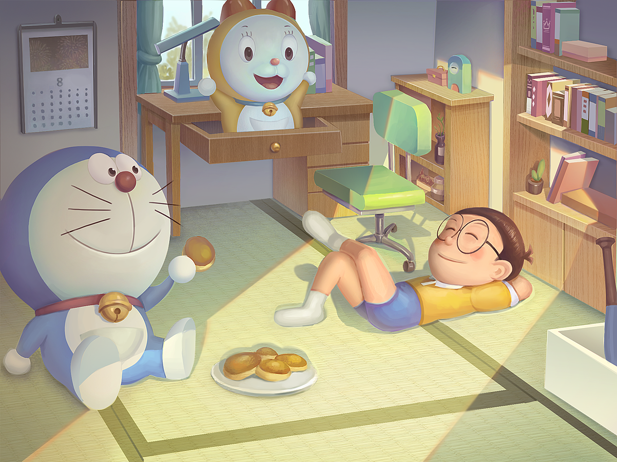 哆啦a梦同人创作|插画|创作习作|郭明达 - 原创作品 - 站酷 (zcool)
