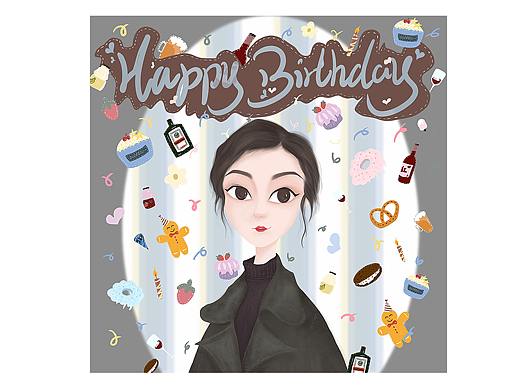 生日主题【人物插画|插画】