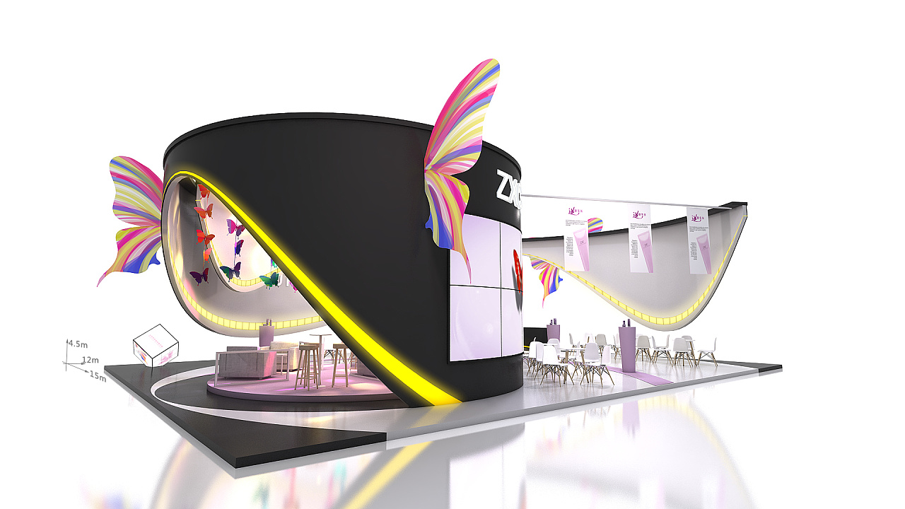 黑蝴蝶展示空间展台设计