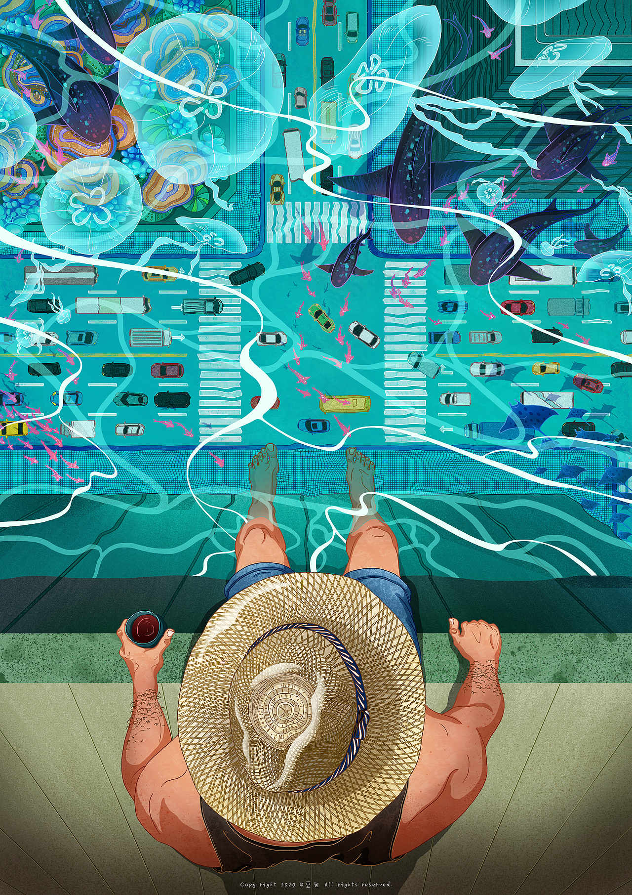 城市坠入海底,成了鱼类的游乐园