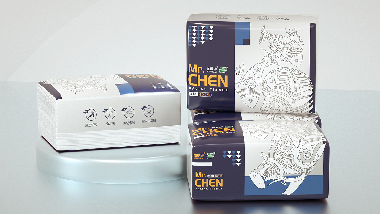 起承文化×柏肤源×Hanky 苗绣系列卫生用纸包装设计