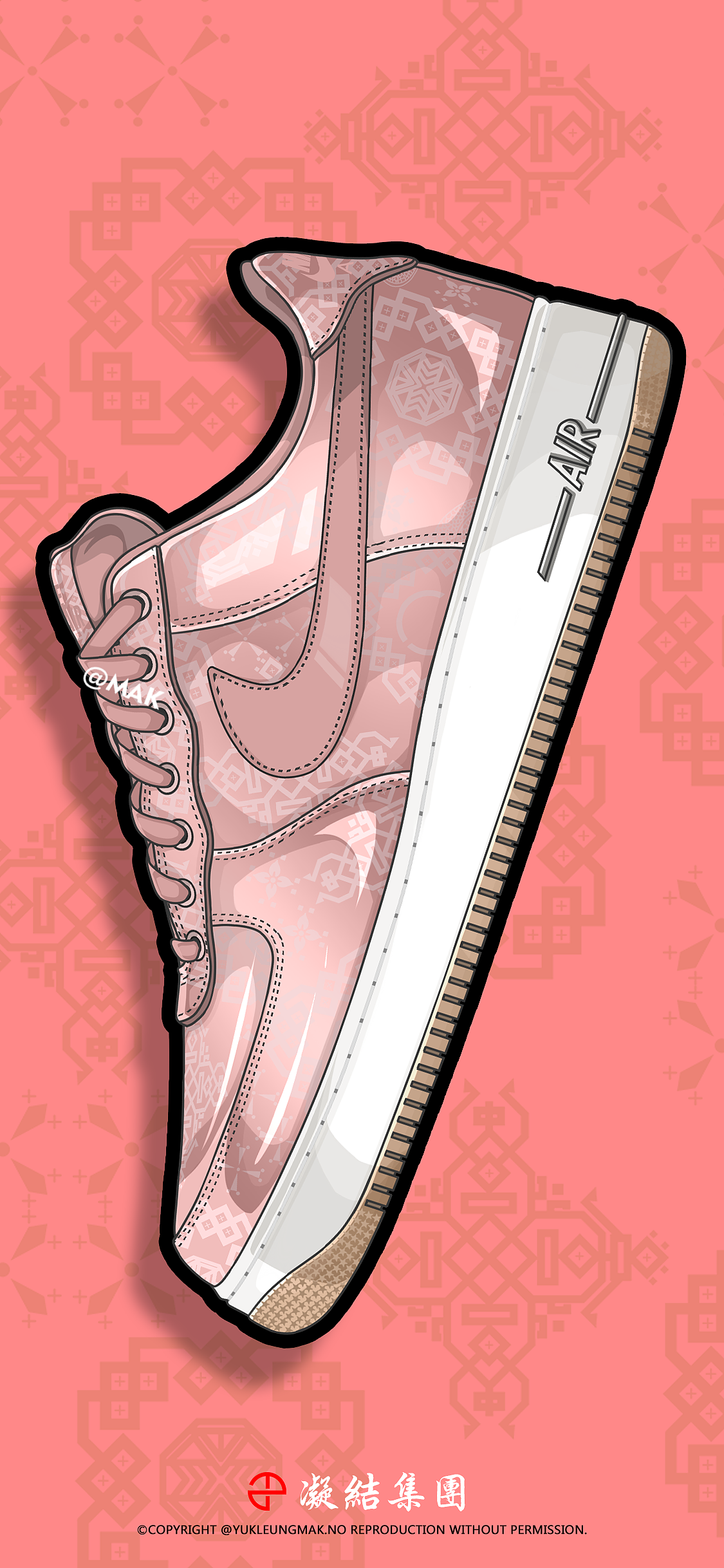 Nike Air Force 1 丝绸系列球鞋插画（图ZMjIwNTAxMjQw） - 创作习作 - 站酷设计师YUKLEUNGMAK原创素材 - 站酷ZCOOL