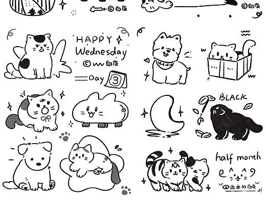 简笔画汇总｜猫咪狗子篇