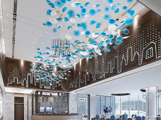 彩色荷叶手工玻璃片吊饰定制