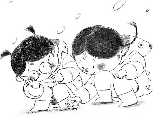 南方孩子看到雪~