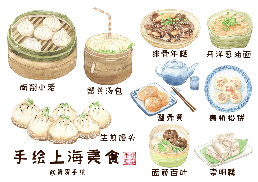 中华美食美术作品图片