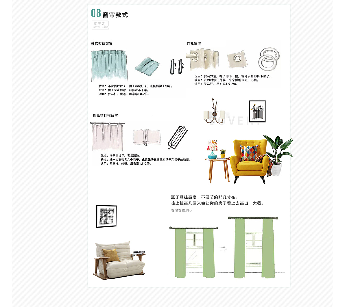 窗帘测量指南