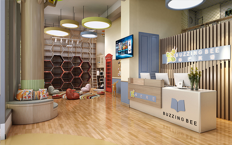 儿童教育机构装修设计效果图|空间|家装设计|晨趣设计 - 原创作品
