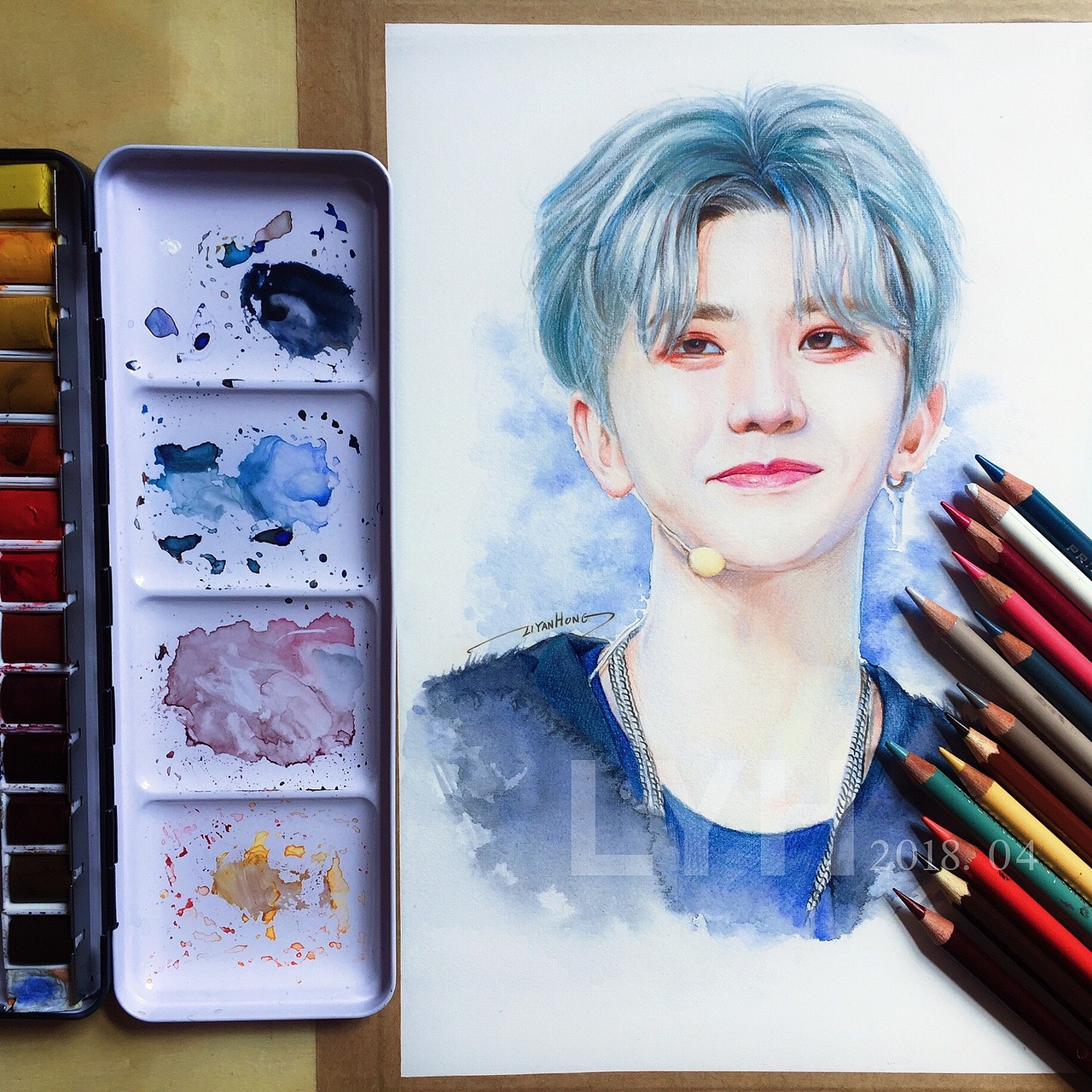 彩鉛手繪-蔡徐坤（圖ZMTIxMTU0ODk2） - 繪畫 - 站酷設(shè)計(jì)師燕子彩鉛原創(chuàng)素材 - 站酷ZCOOL