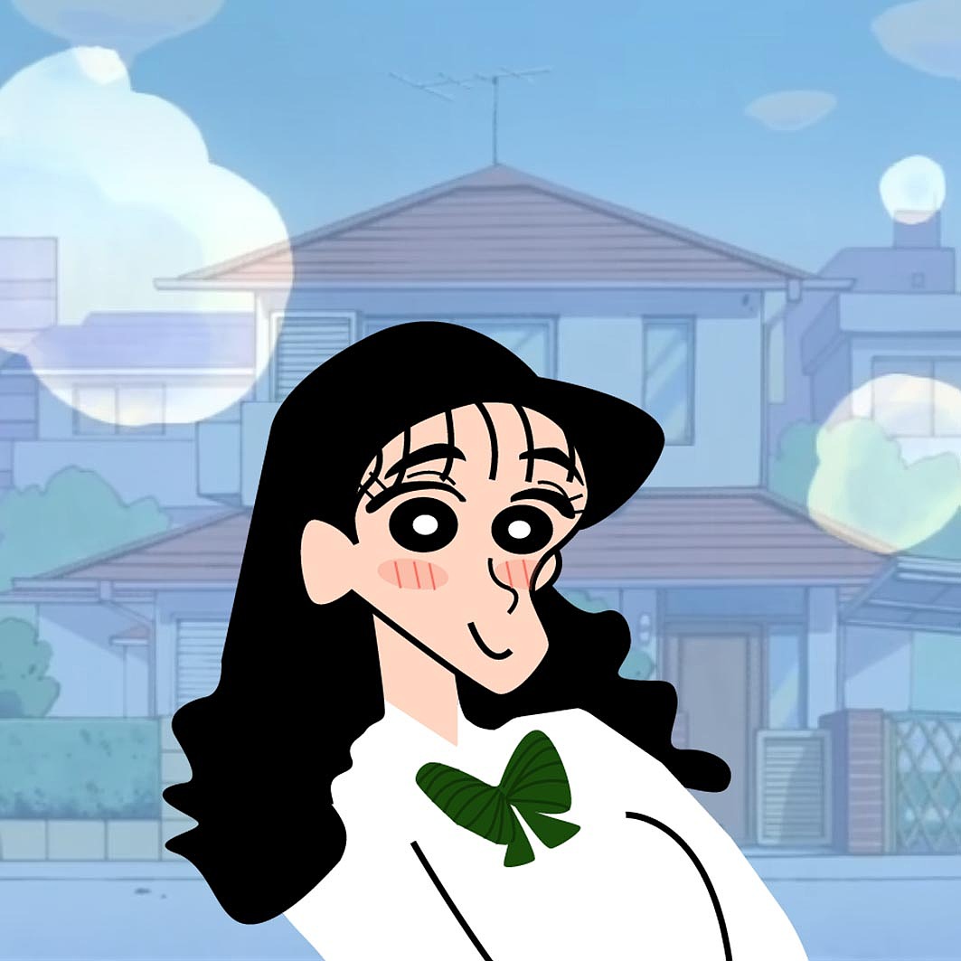 蜡笔小新娜娜子风格插画头像