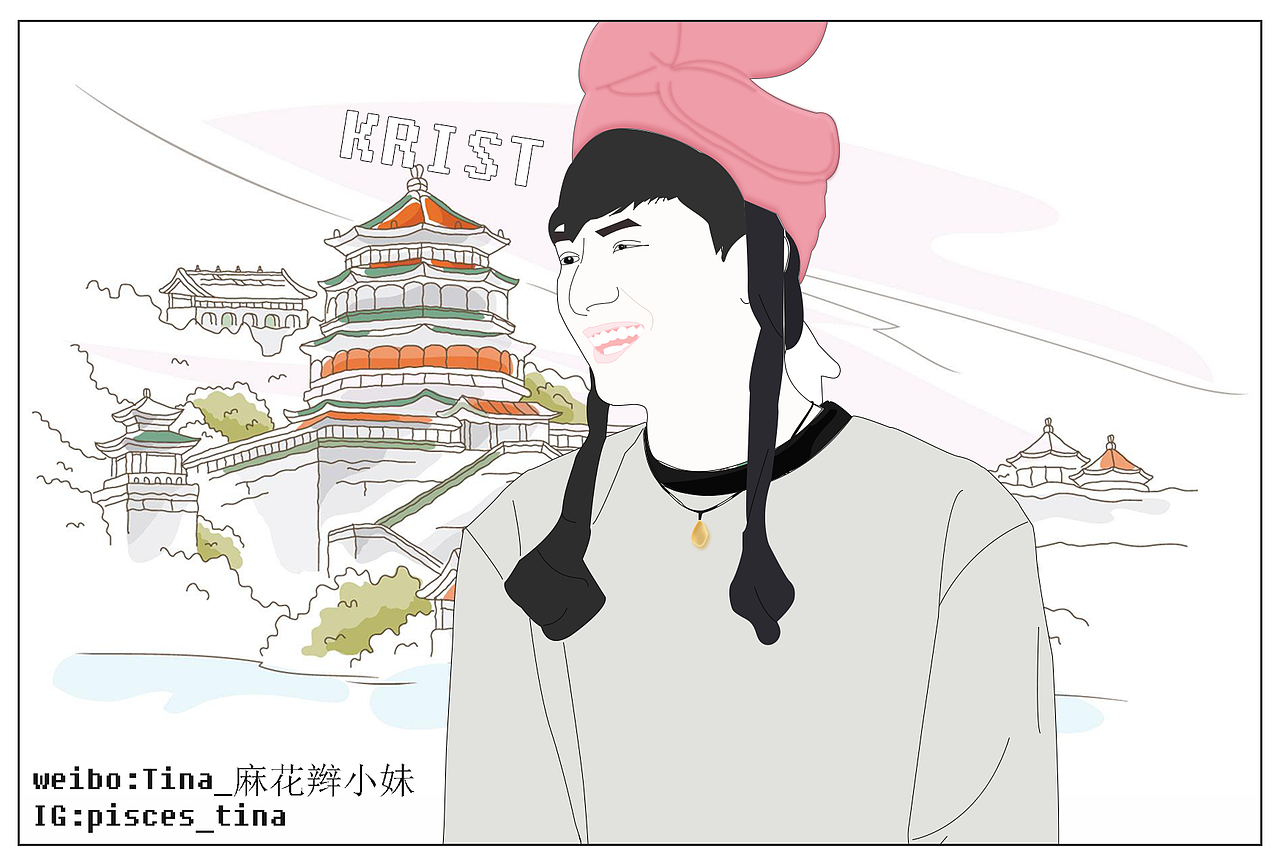 明信片手绘（图ZNzg1ODQ3Mjg=） - 像素画 - 站酷设计师Tina_麻花辫妹纸原创素材 - 站酷ZCOOL
