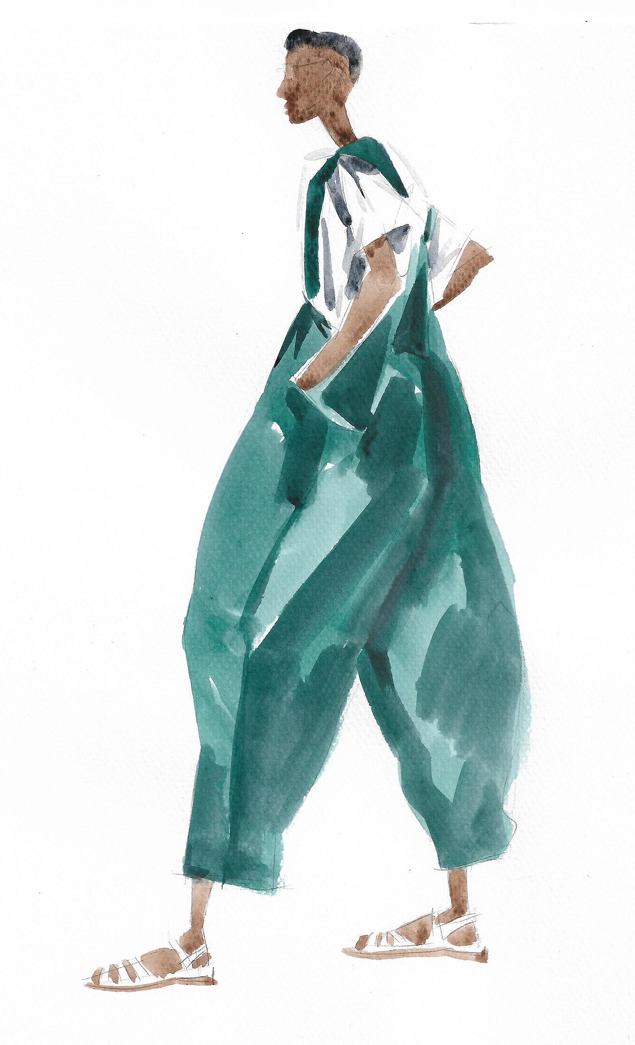 服装插画手绘 山本耀司 yoji yamamoto