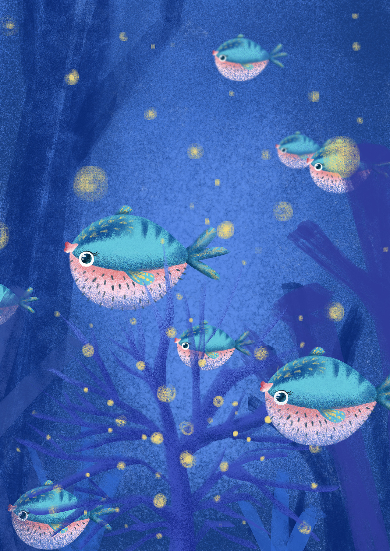 海底鱼|插画|儿童插画|面条虾_原创作品-站酷zcool