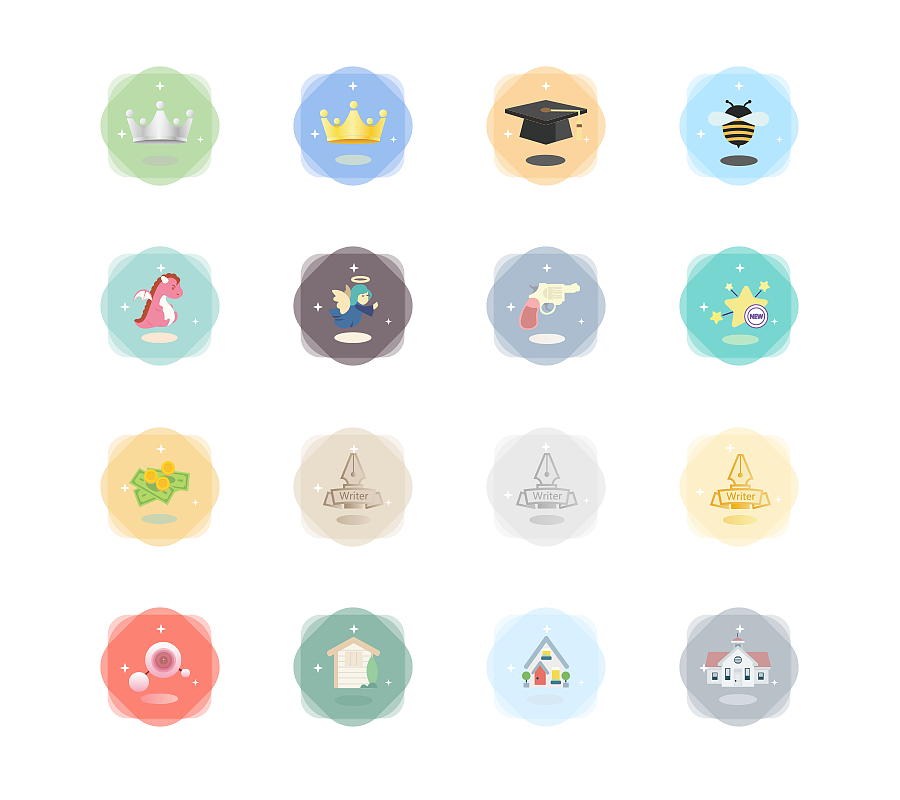 勋章类图标（图ZNjUzOTU2NTI=） - APP界面 - 站酷设计师vaivy沙原创素材 - 站酷ZCOOL