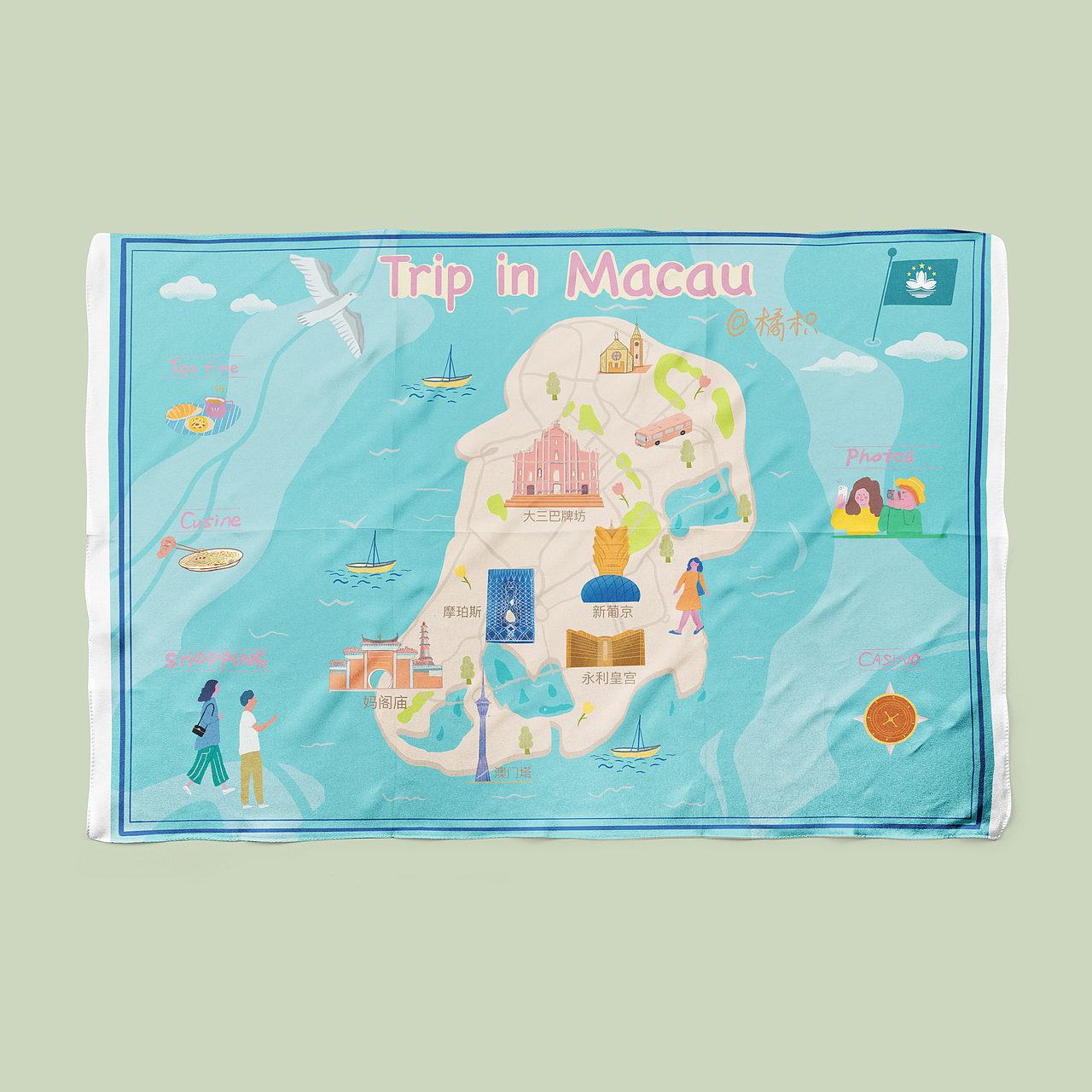 澳門地圖插畫/喜歡這個(gè)城市（圖ZMjY1ODY1Njc2） - 創(chuàng)作習(xí)作 - 站酷設(shè)計(jì)師橘橘枳原創(chuàng)素材 - 站酷ZCOOL