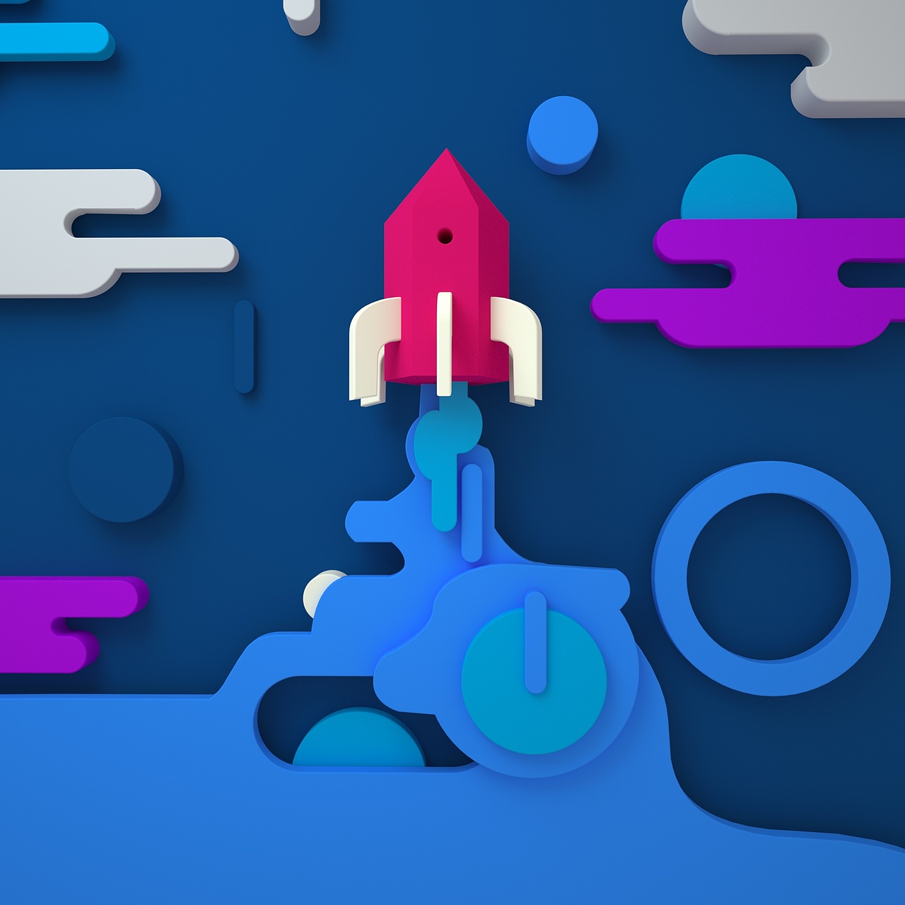 c4d剪纸风临摹|平面|海报|caity000_原创作品-站酷zcool